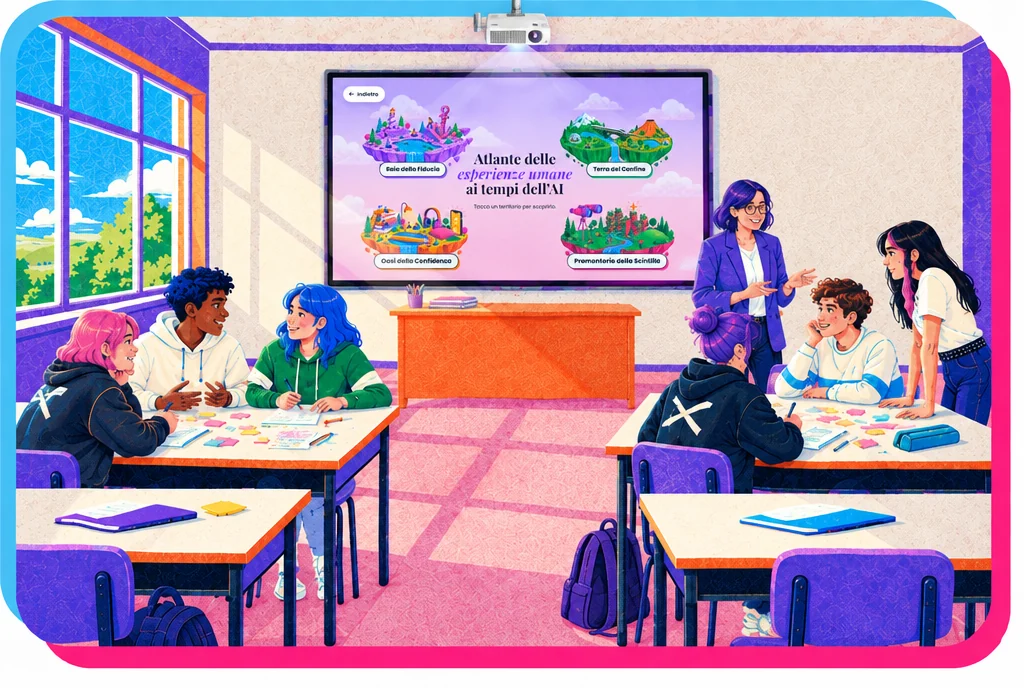 Lab in classe con l&rsquo;Atlante proiettato sulla LIM